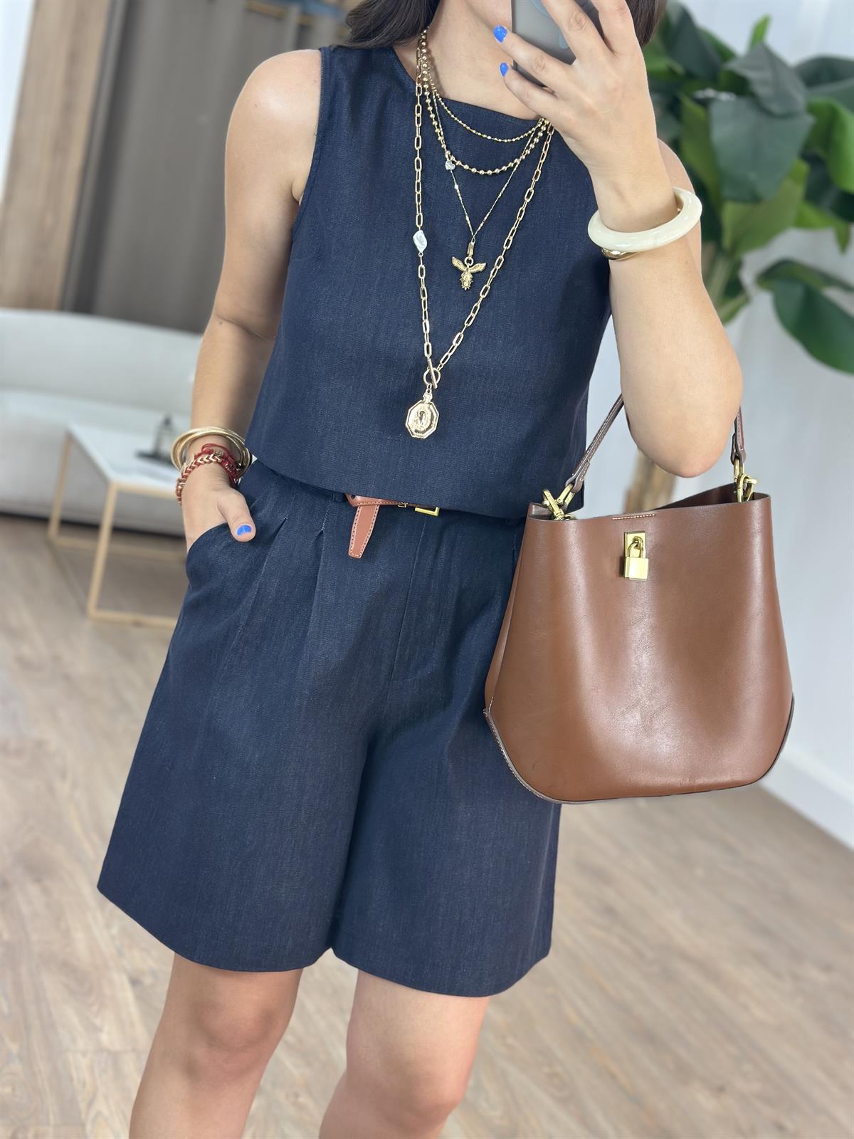 Bluz Şort Denim Takım