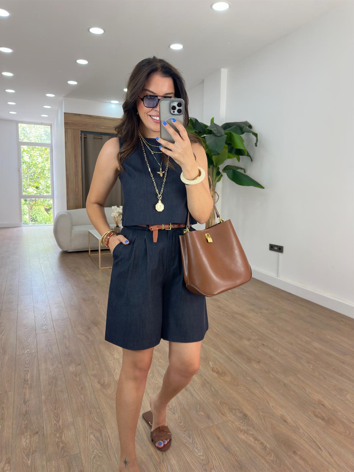 Bluz Şort Denim Takım