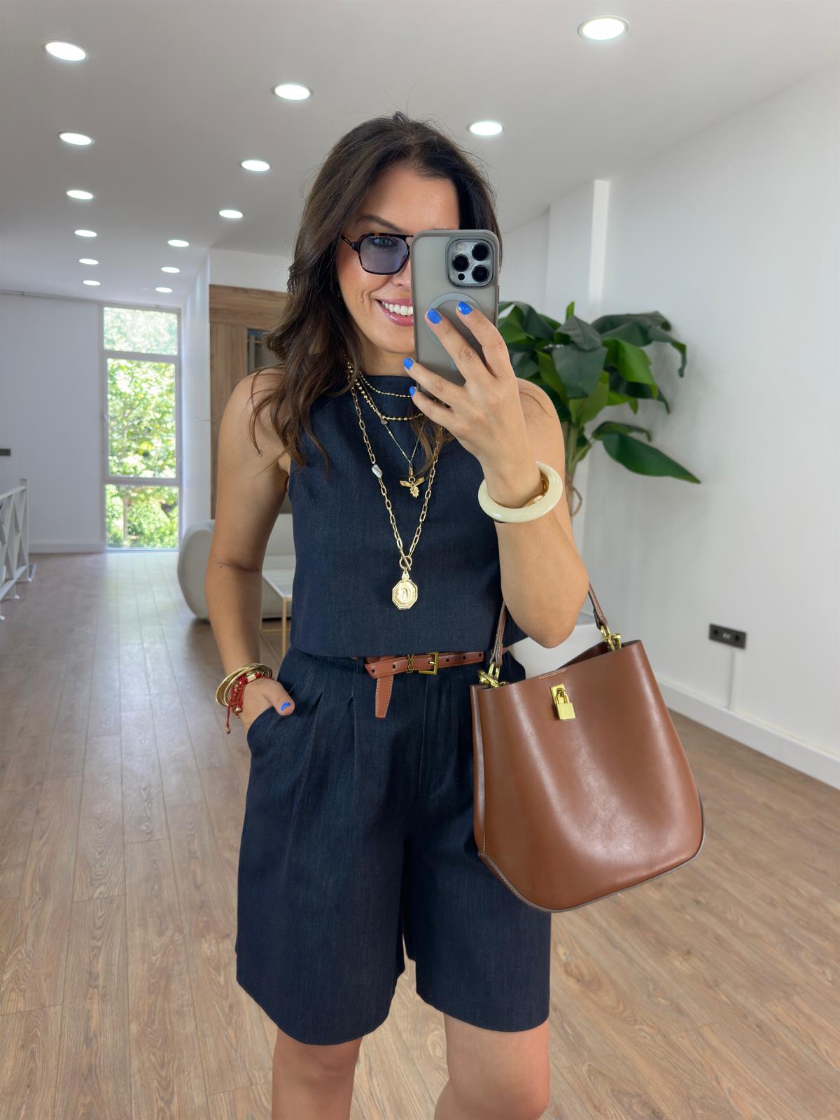 Bluz Şort Denim Takım