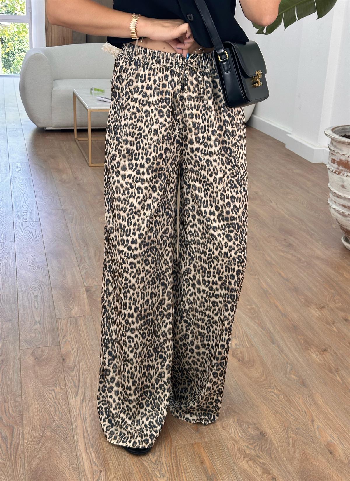 Bol Paça Emprime Saten Pantolon 