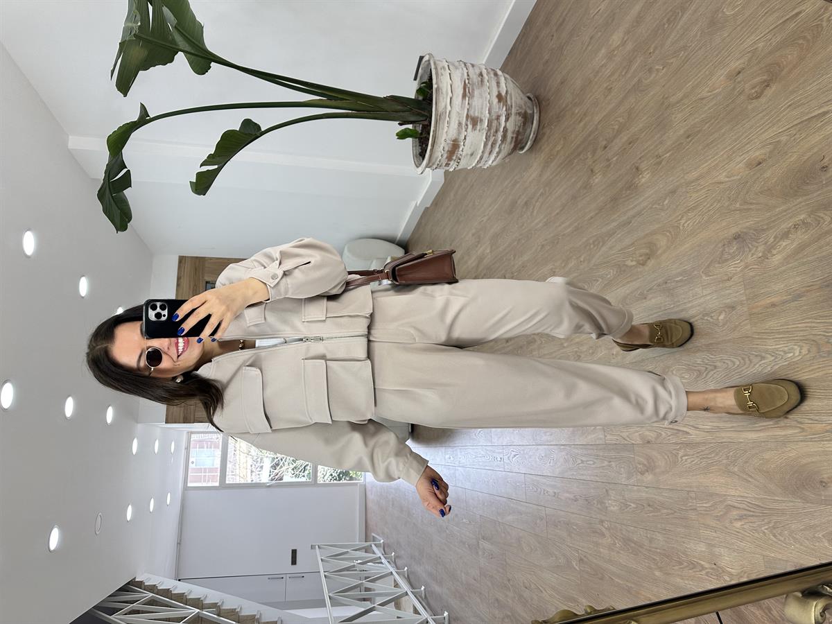 Bomber Ceketli Premium Takım-Taş