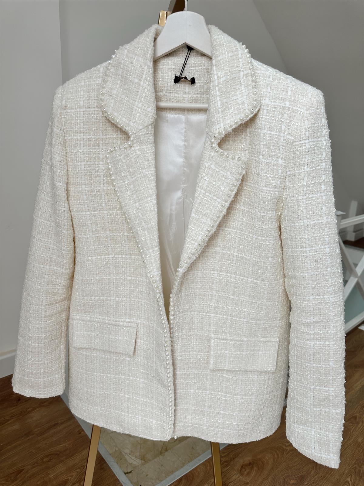 Boncuk İşlemeli Tüvit Ceket