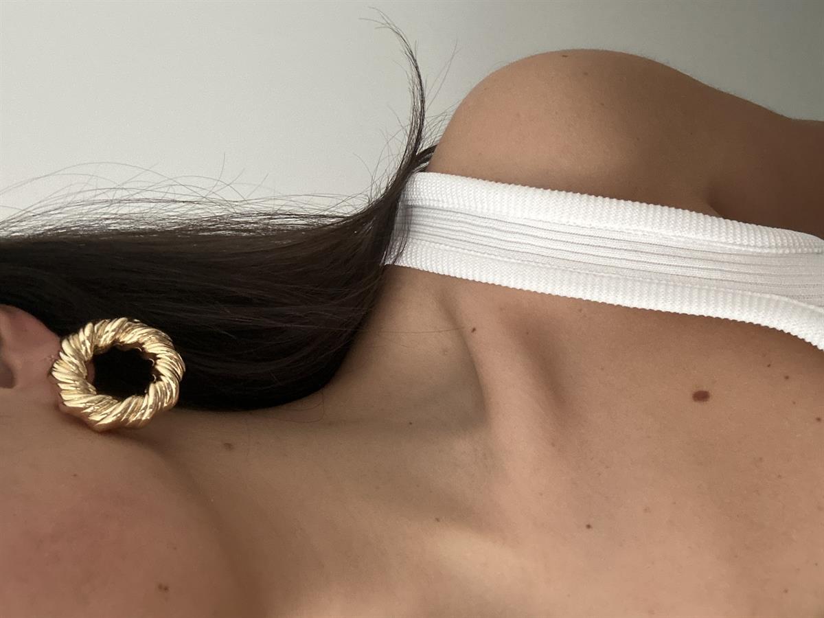 Burgu Model Yuvarlak Küpe Gold 3,5cm