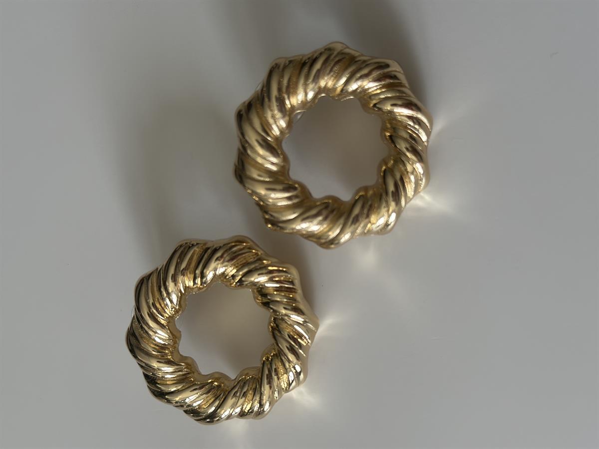 Burgu Model Yuvarlak Küpe Gold 3,5cm