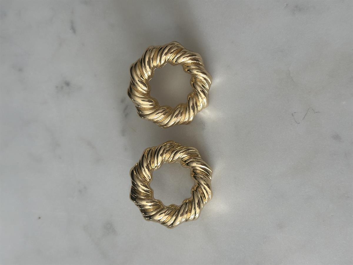Burgu Model Yuvarlak Küpe Gold 3,5cm