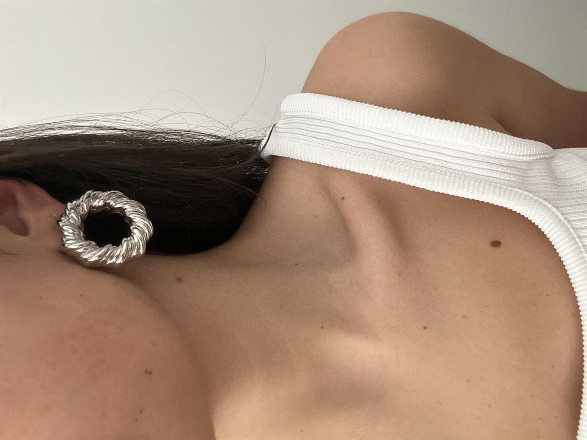 Burgu Model Yuvarlak Küpe Silver 3,5cm