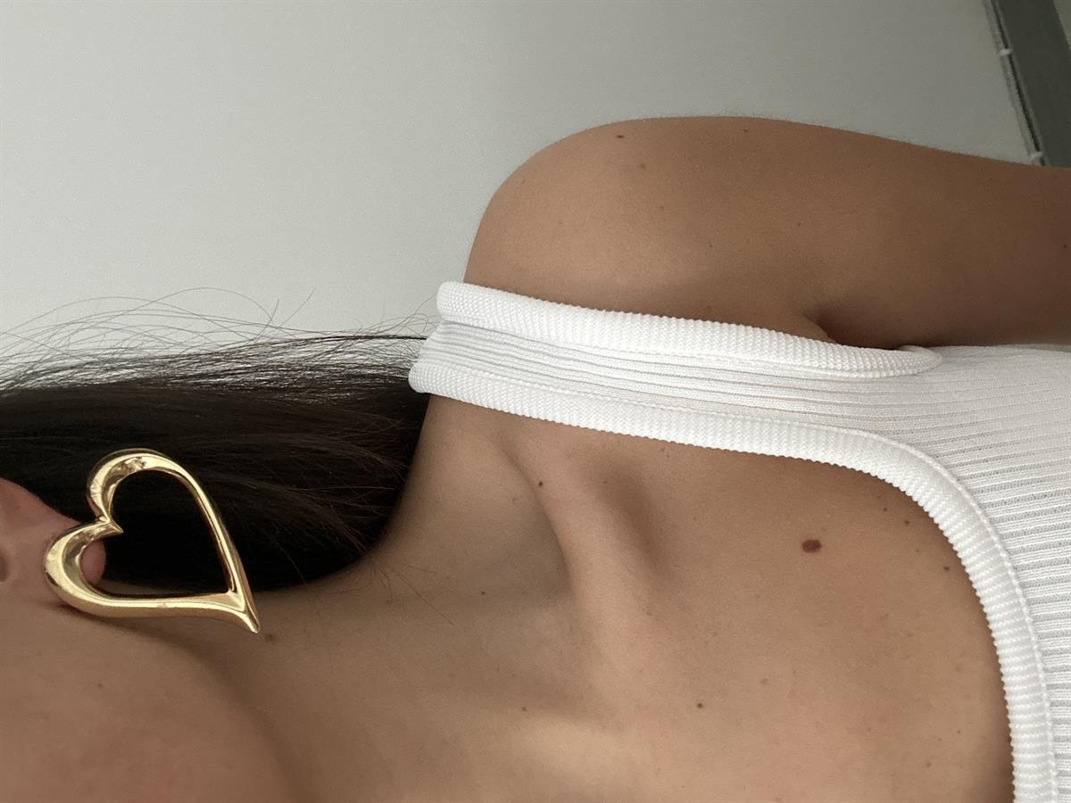 Büyük Gold Kalp Tasarım Küpe 6cm