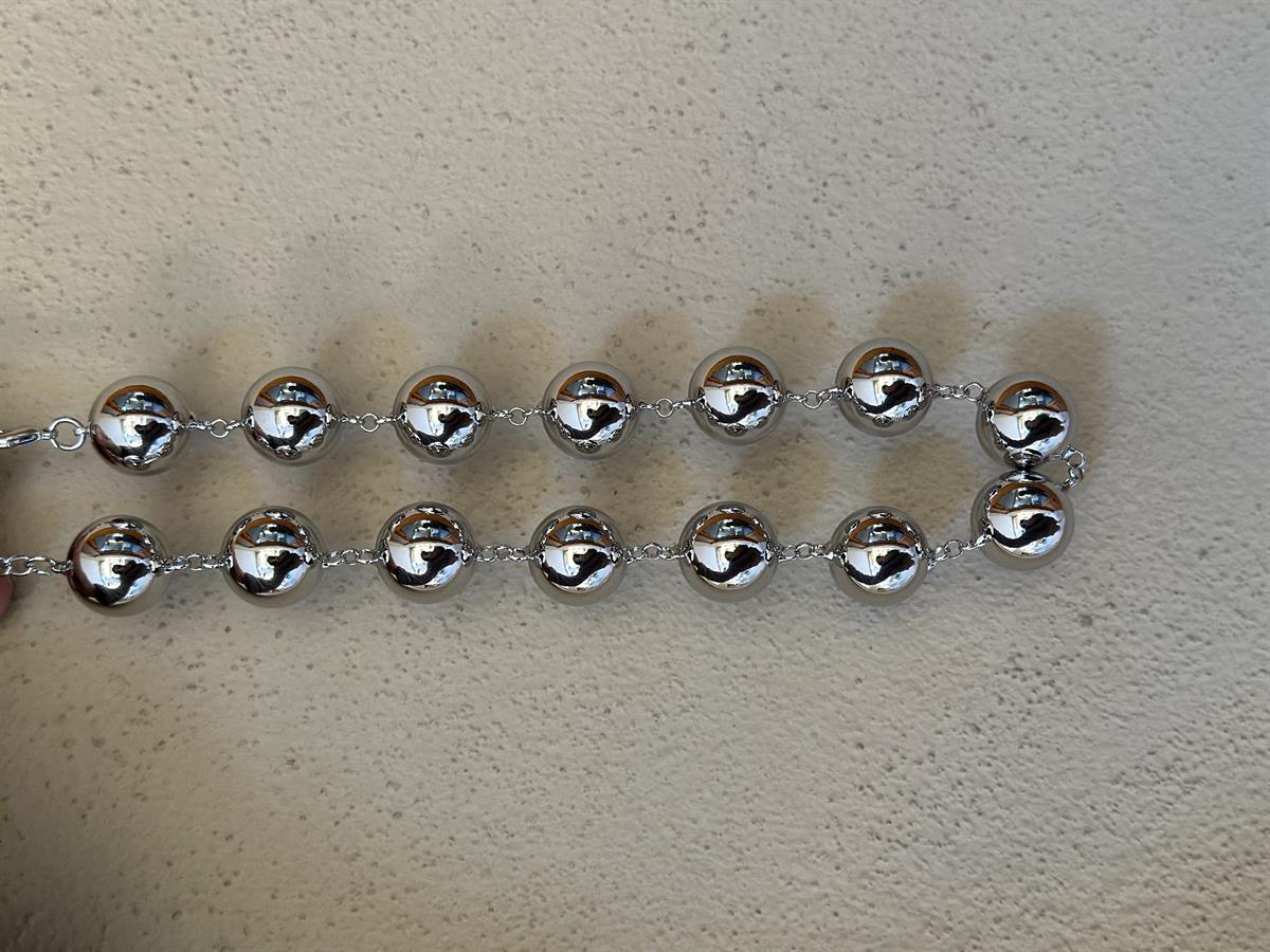 Büyük Topçuk Detay Silver Kolye