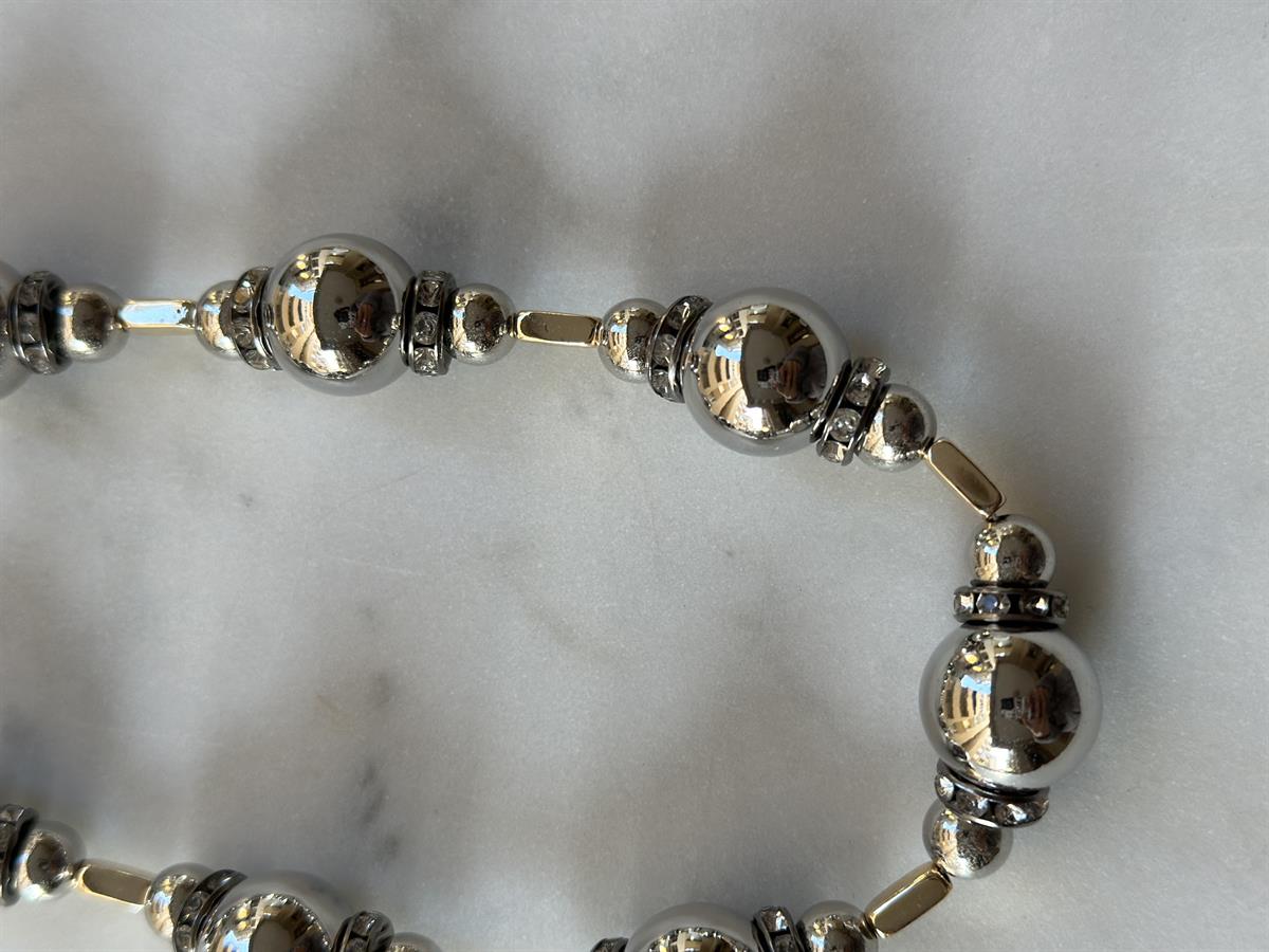 Büyüklü Küçüklü Top Detay Silver Kolye