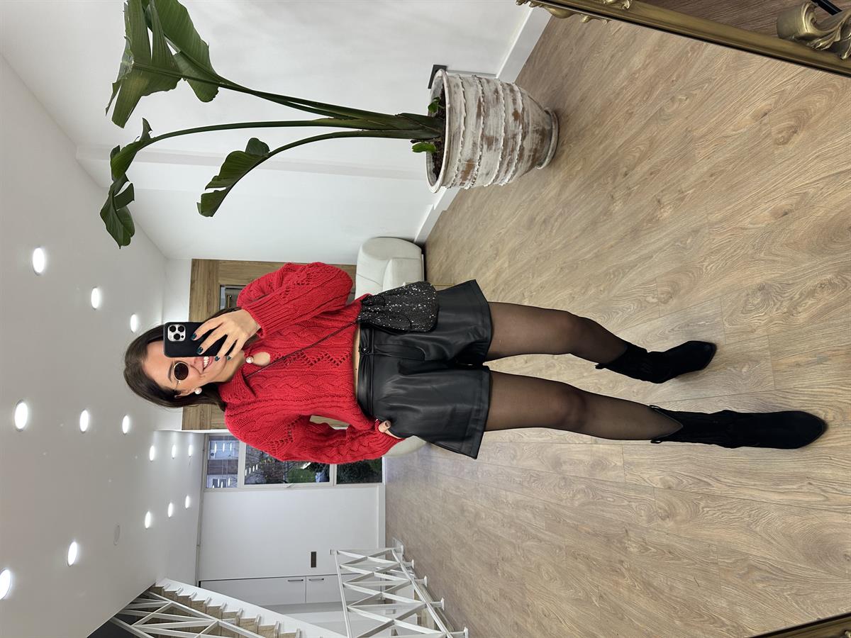 Çan Kesim Deri Şort