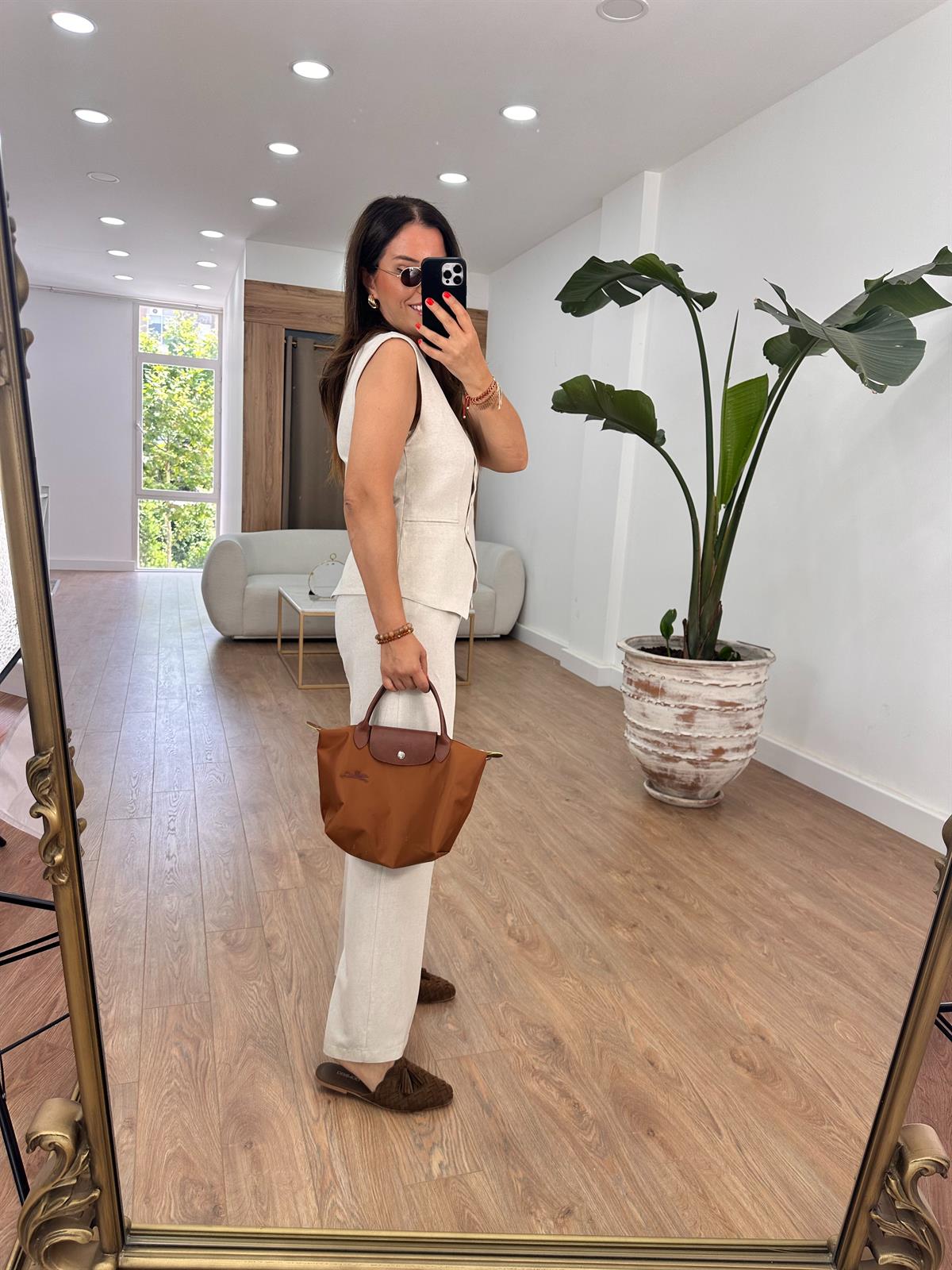 Çapraz Kapama Yelekli Takım-Taş