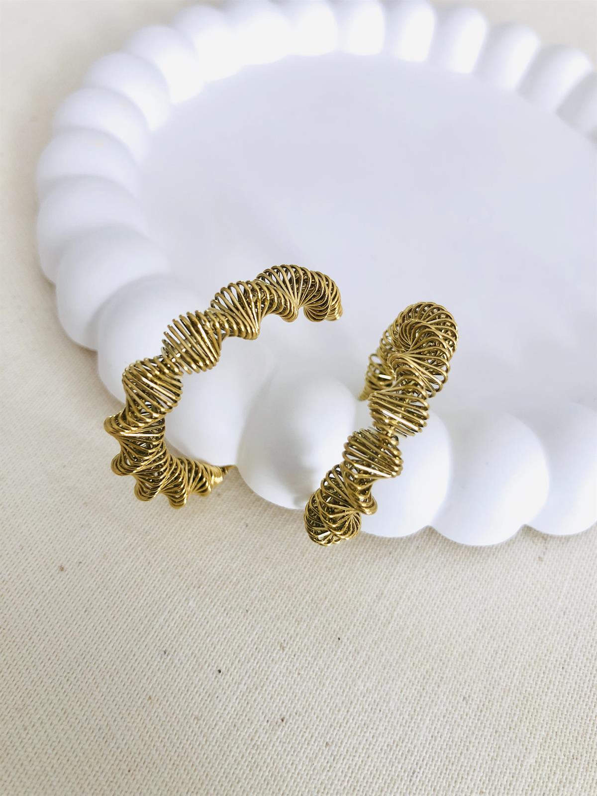 Çelik Gold Burgu Halka Küpe