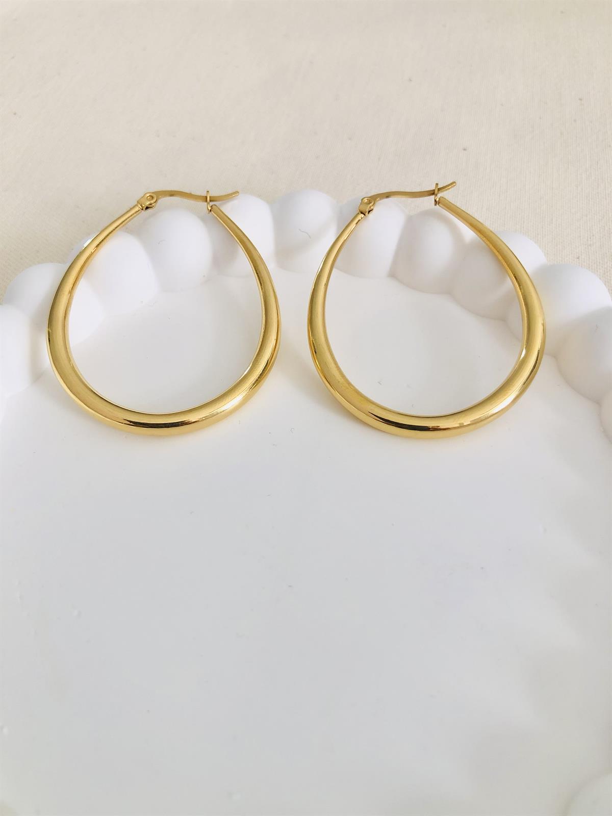 Çelik Gold Halka Küpe