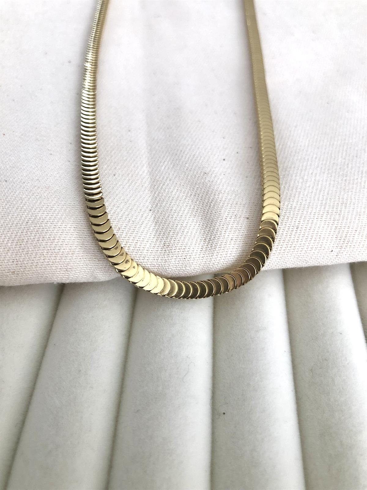 Çelik Gold Sıralı Pul İtalyan Kolye