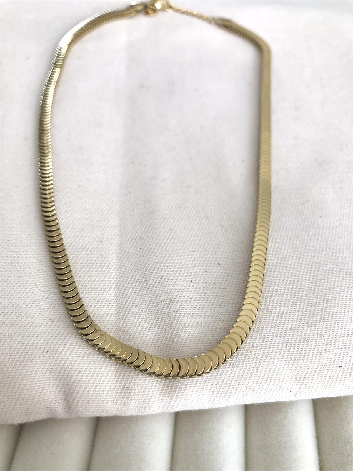 Çelik Gold Sıralı Pul İtalyan Kolye