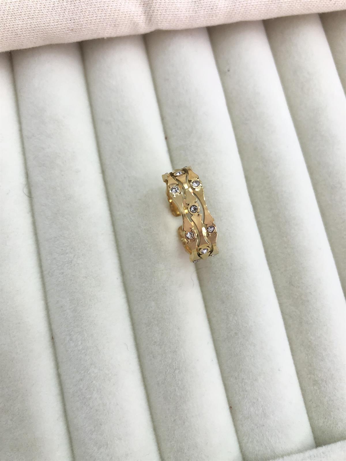 Çelik Gold Taşlı Yüzük