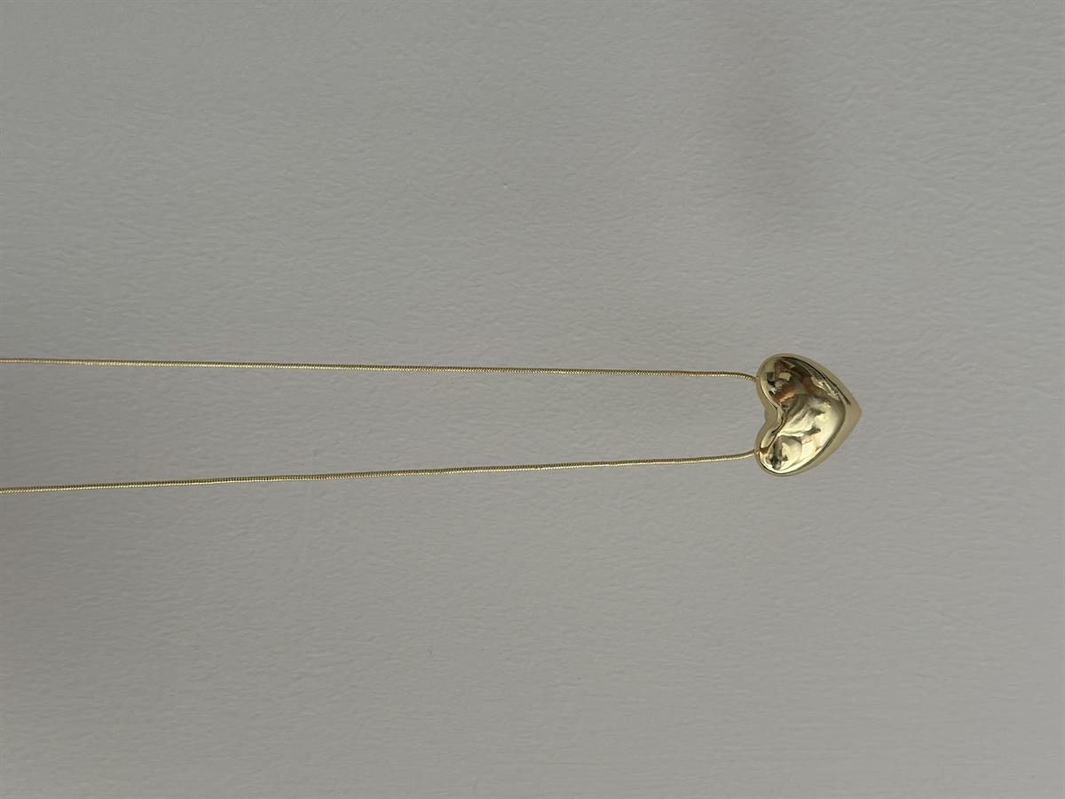 Çelik Kalp Tasarım Gold Kolye