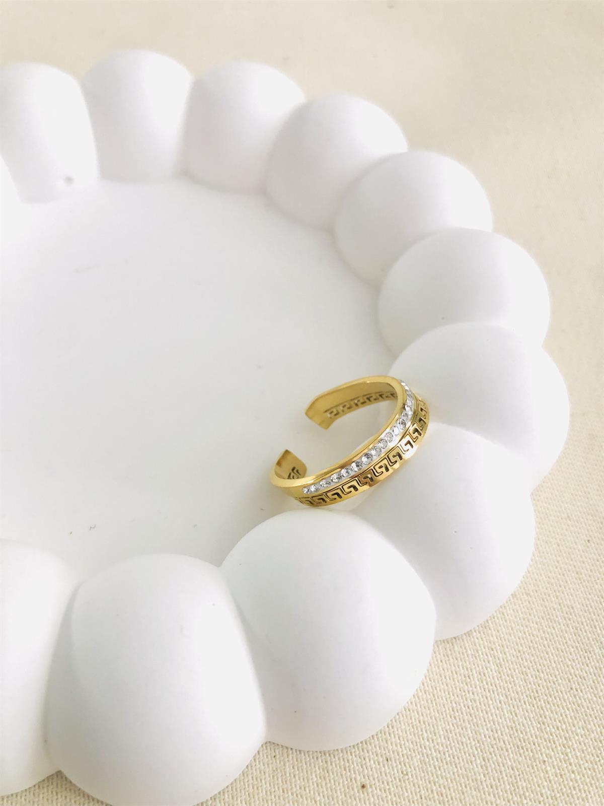 Çelik Taşlı Ayarlanabilir Yüzük