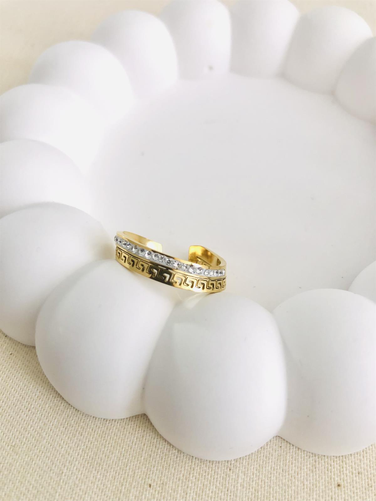 Çelik Taşlı Ayarlanabilir Yüzük