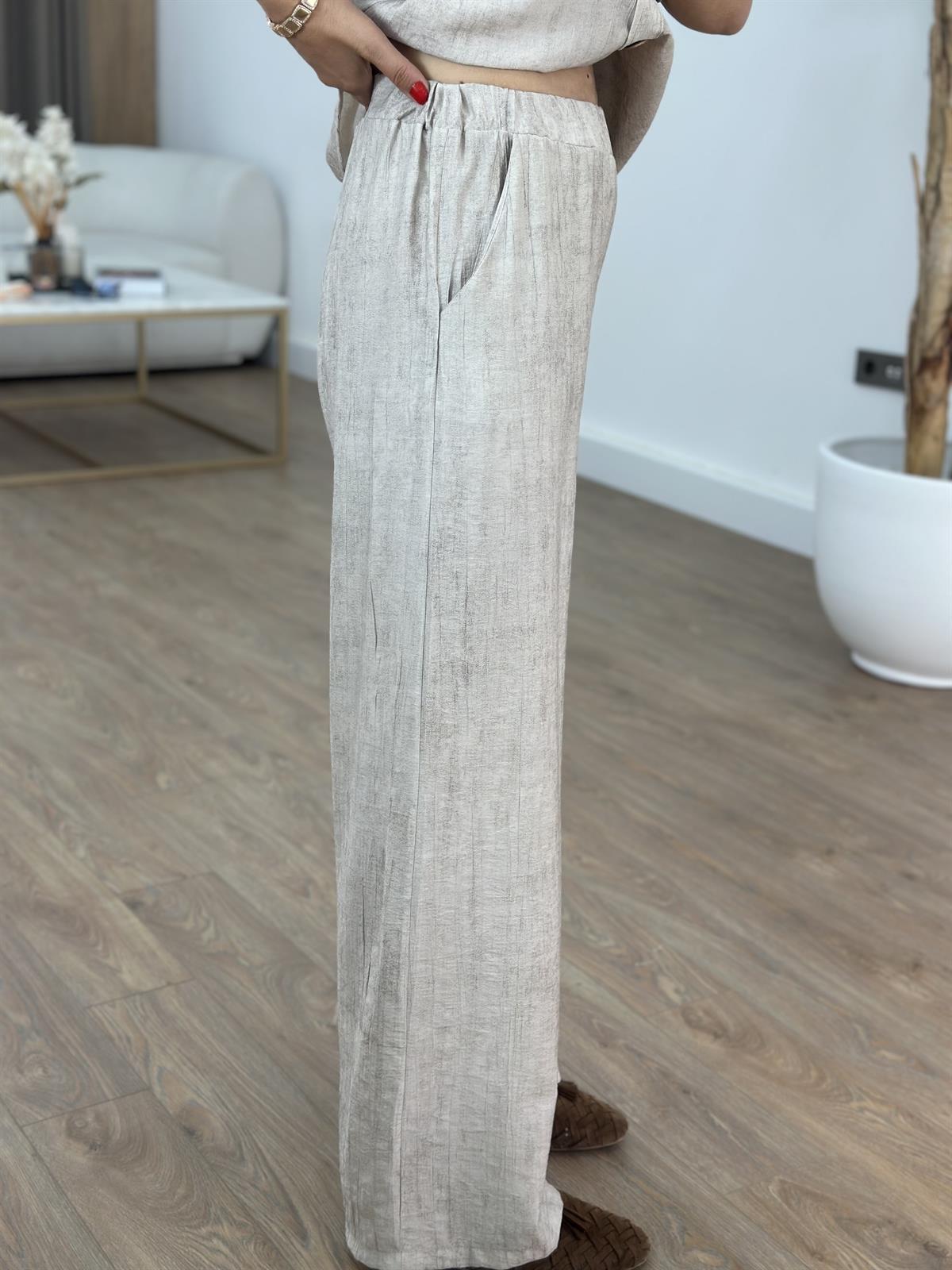 Cep Detaylı Beli Lastikli Takım - Taş