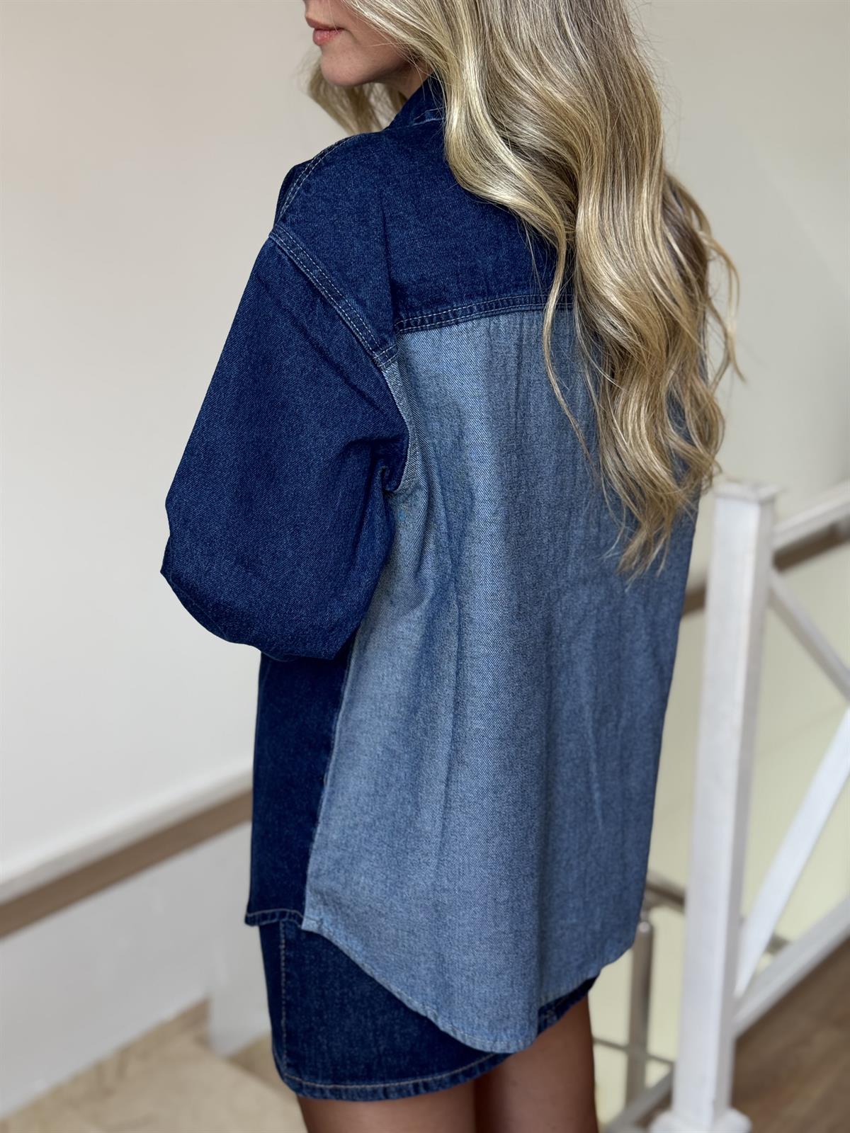 Cep Detaylı Denim Ceket 