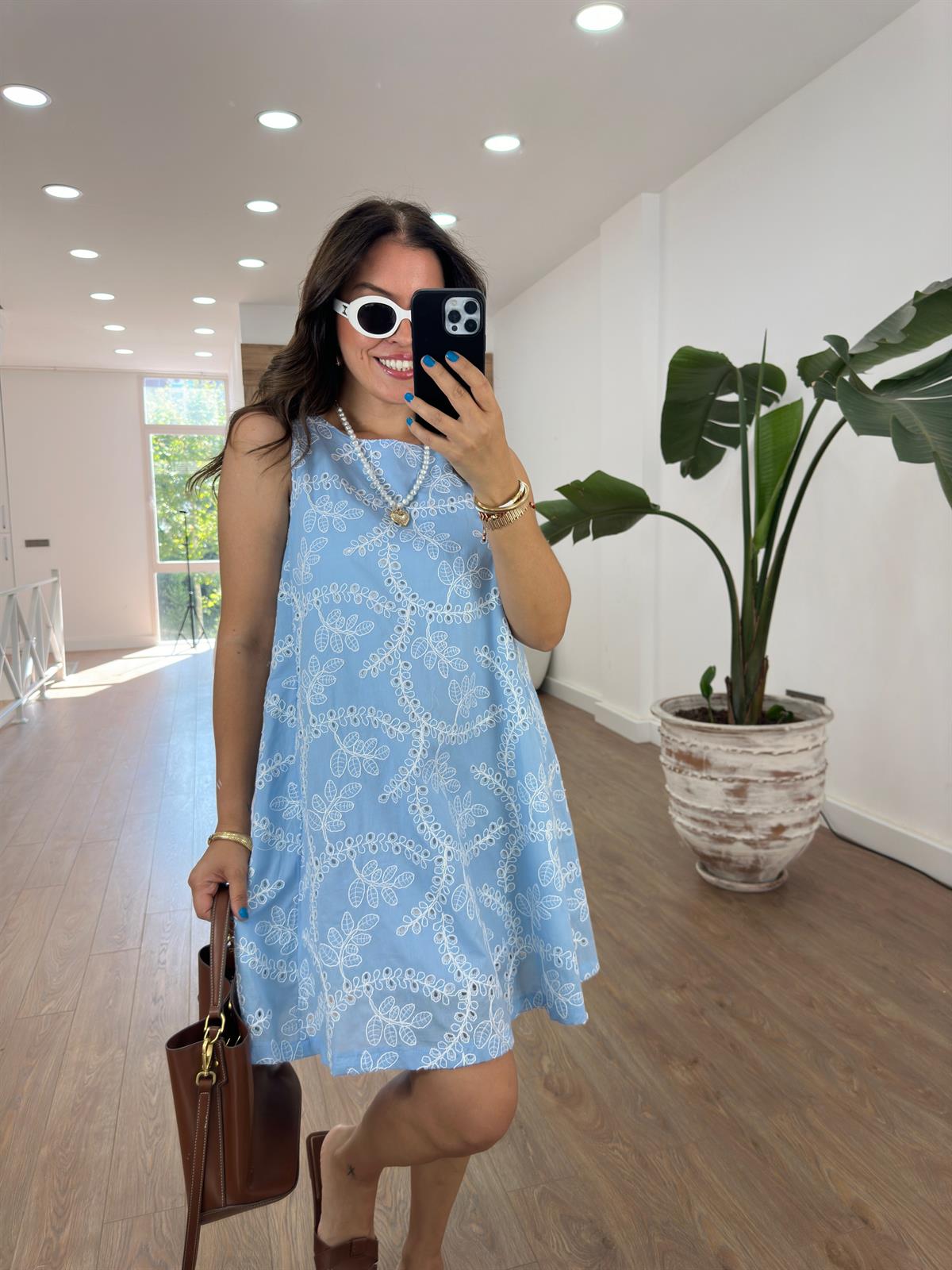 Cepli Fisto Elbise-Mavi