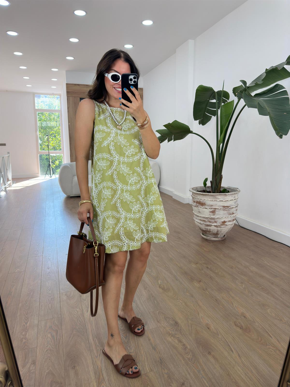 Cepli Fisto Elbise-Yeşil