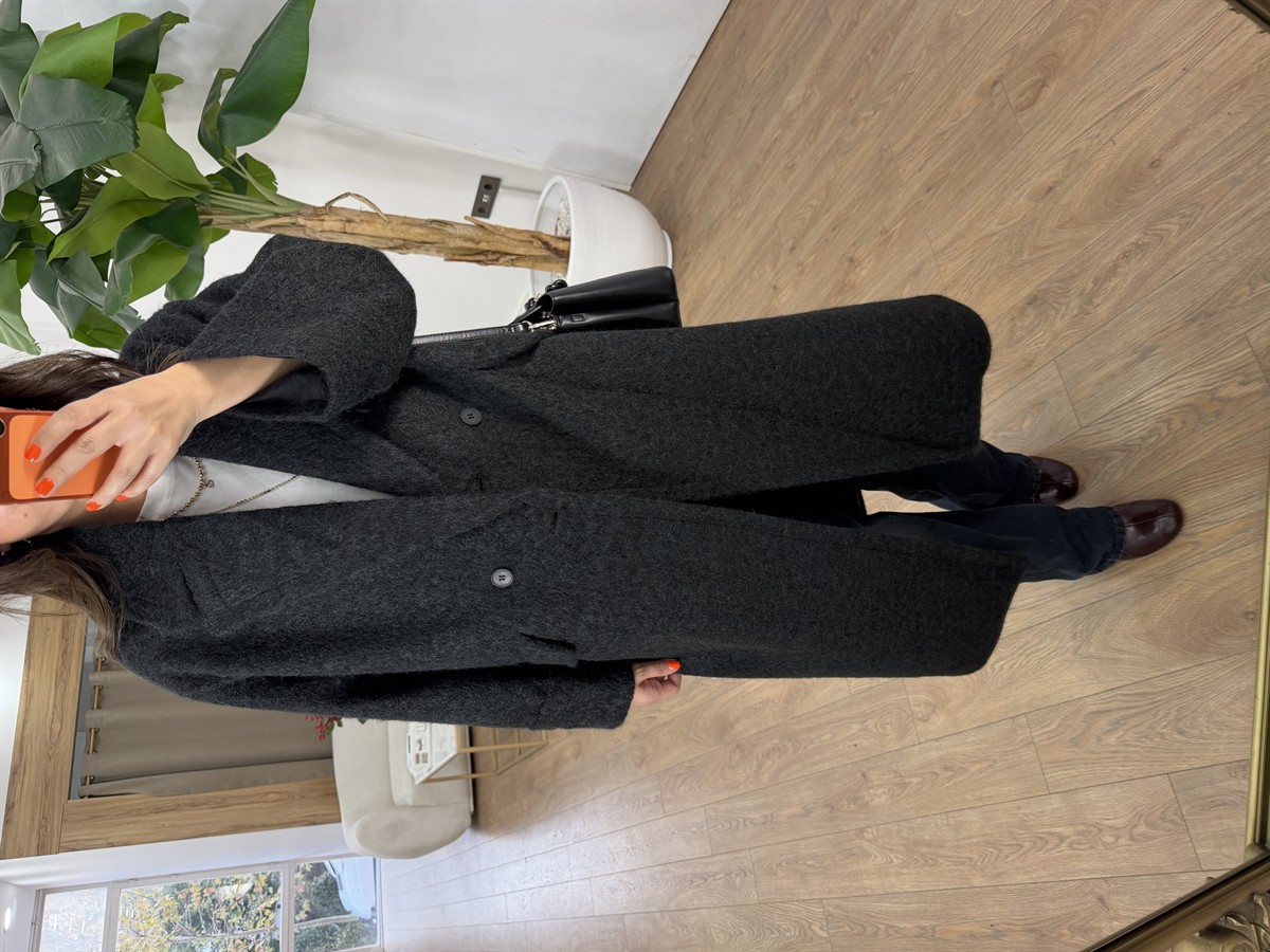 Cepli Uzun Buklet Kaban - Siyah