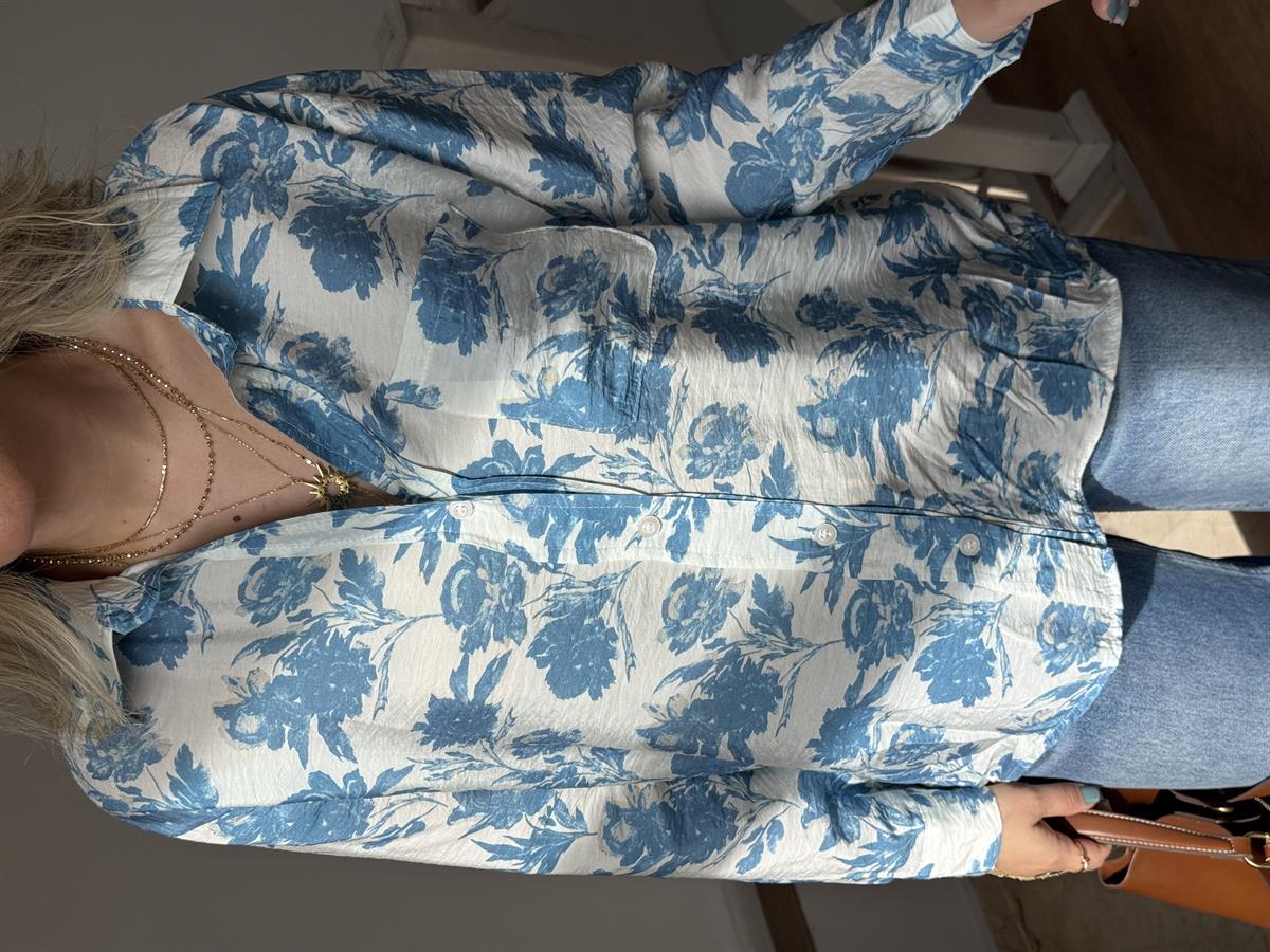 Çiçek Desen Salaş Gömlek 