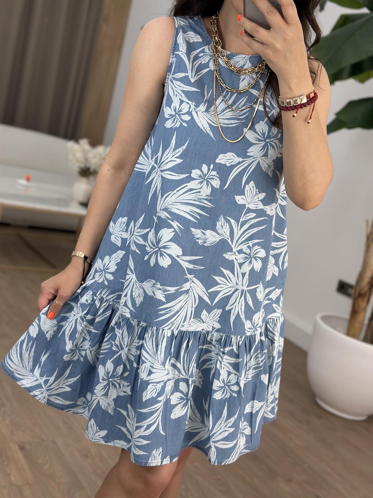 Çiçek Desenli Kloş Elbise 