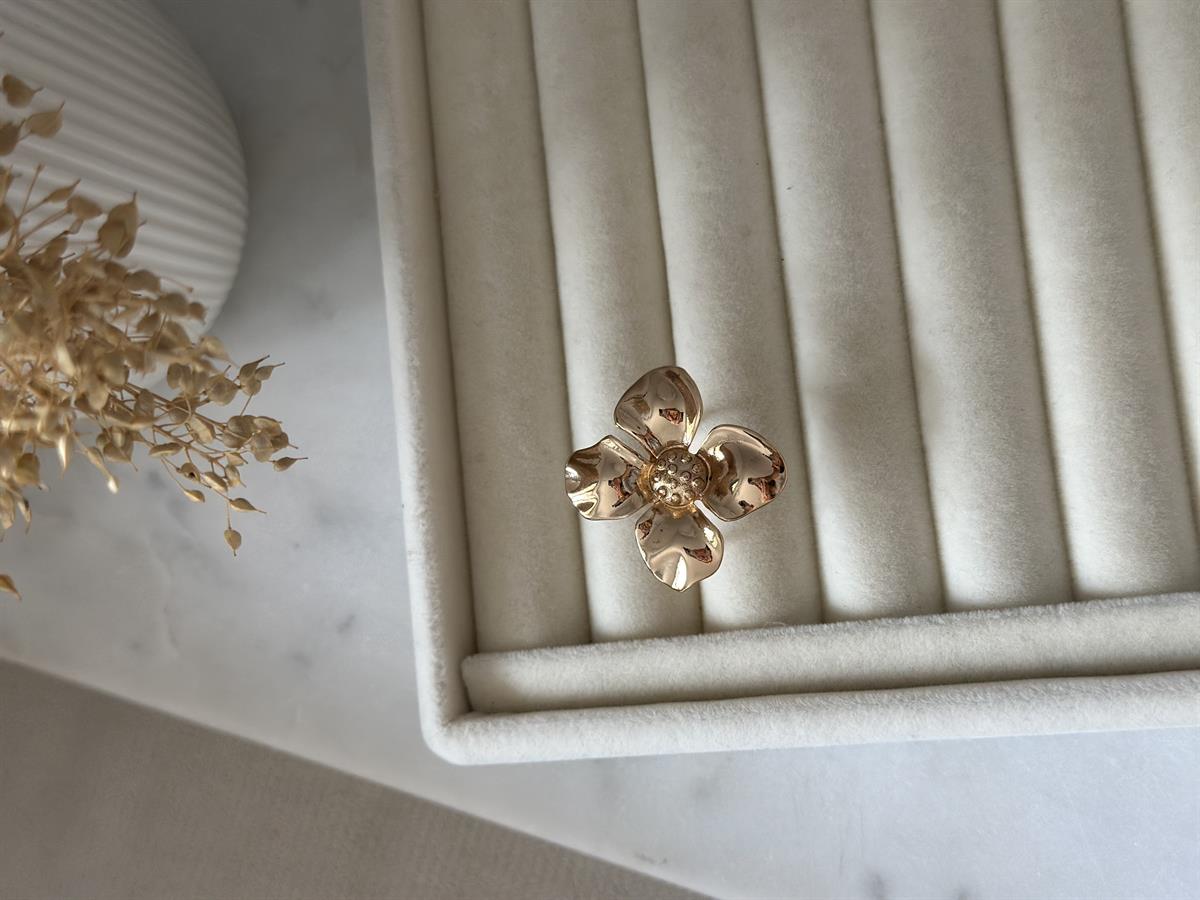 Çiçek Tasarım Ayarlanabilir Yüzük 3cm