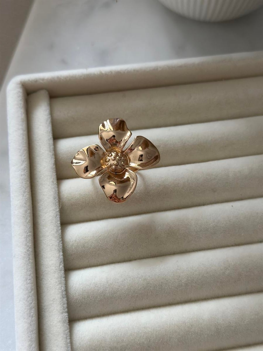 Çiçek Tasarım Ayarlanabilir Yüzük 3cm