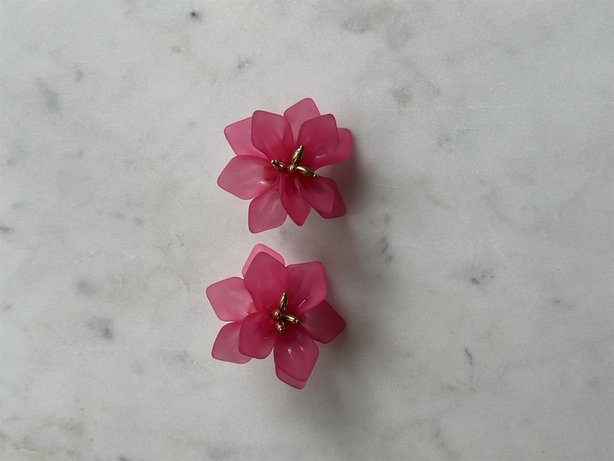 Çiçek Tasarım Fuşya Küpe 6cm