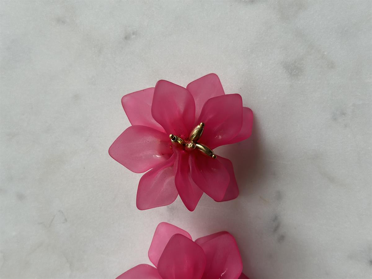Çiçek Tasarım Fuşya Küpe 6cm