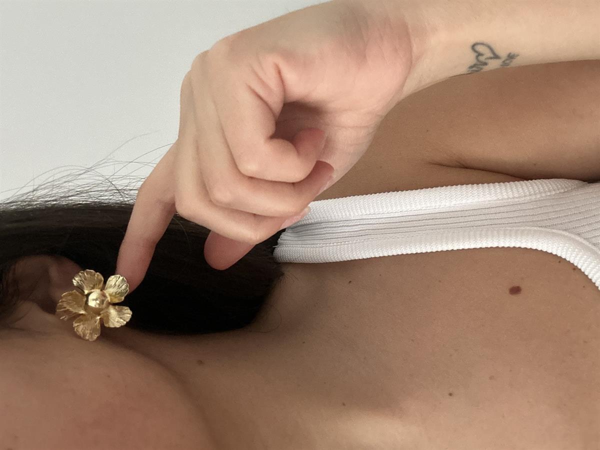 Çiçek Tasarım Gold Küpe 2,5 cm