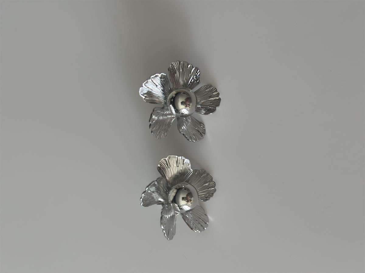 Çiçek Tasarım Silver Küpe 2,5 cm