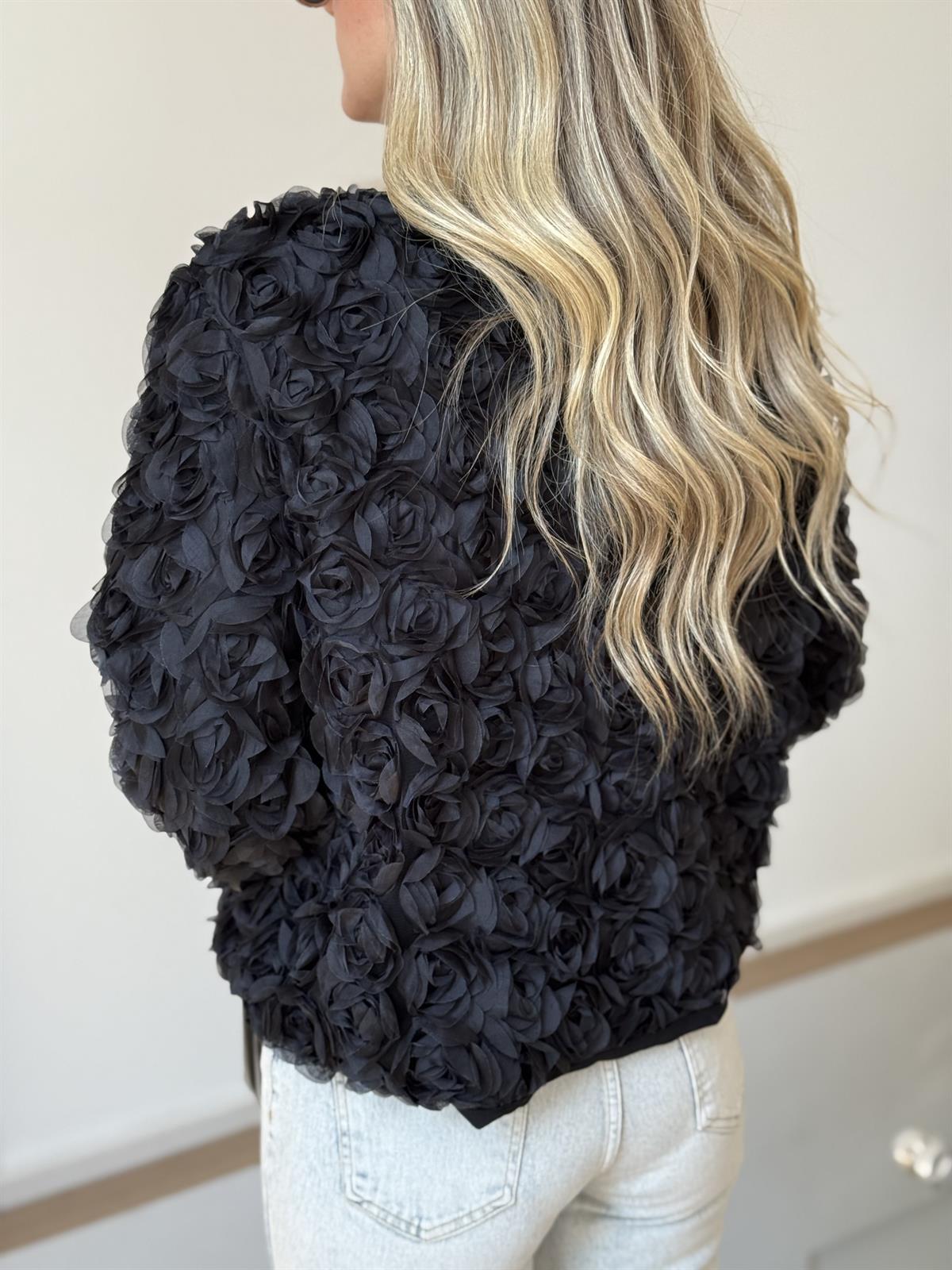 Çiçek Tül Detaylı Ceket 