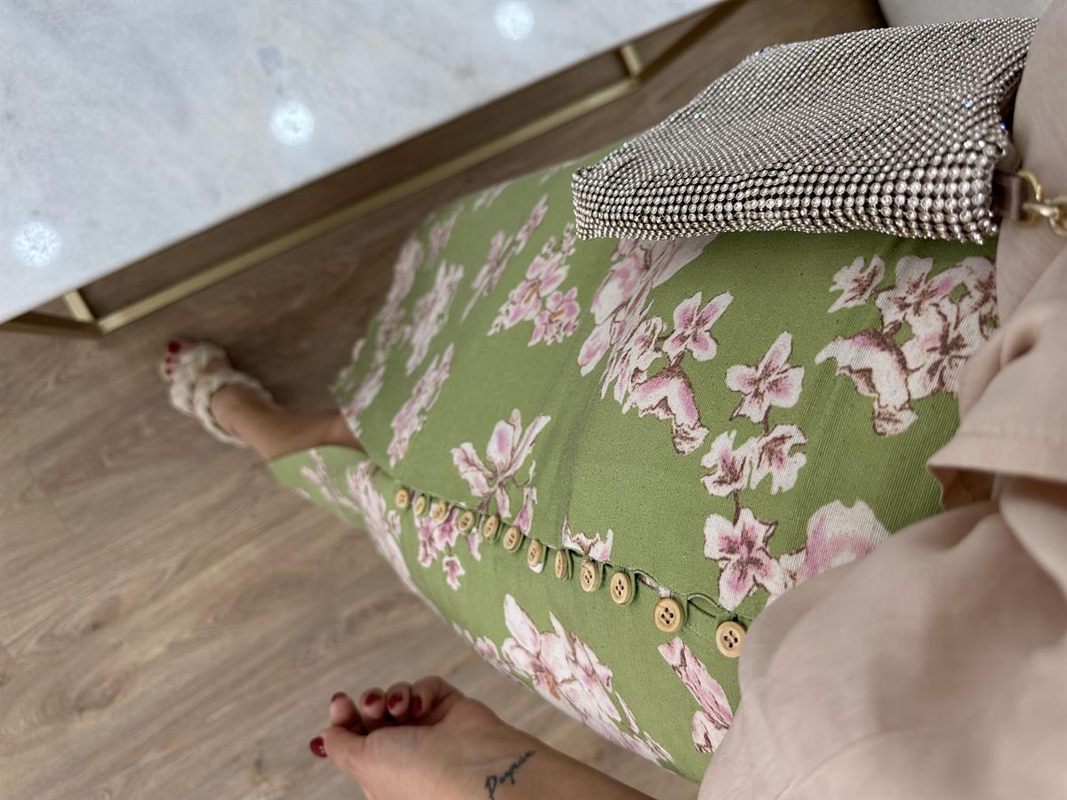 Çiçekli Keten Etek