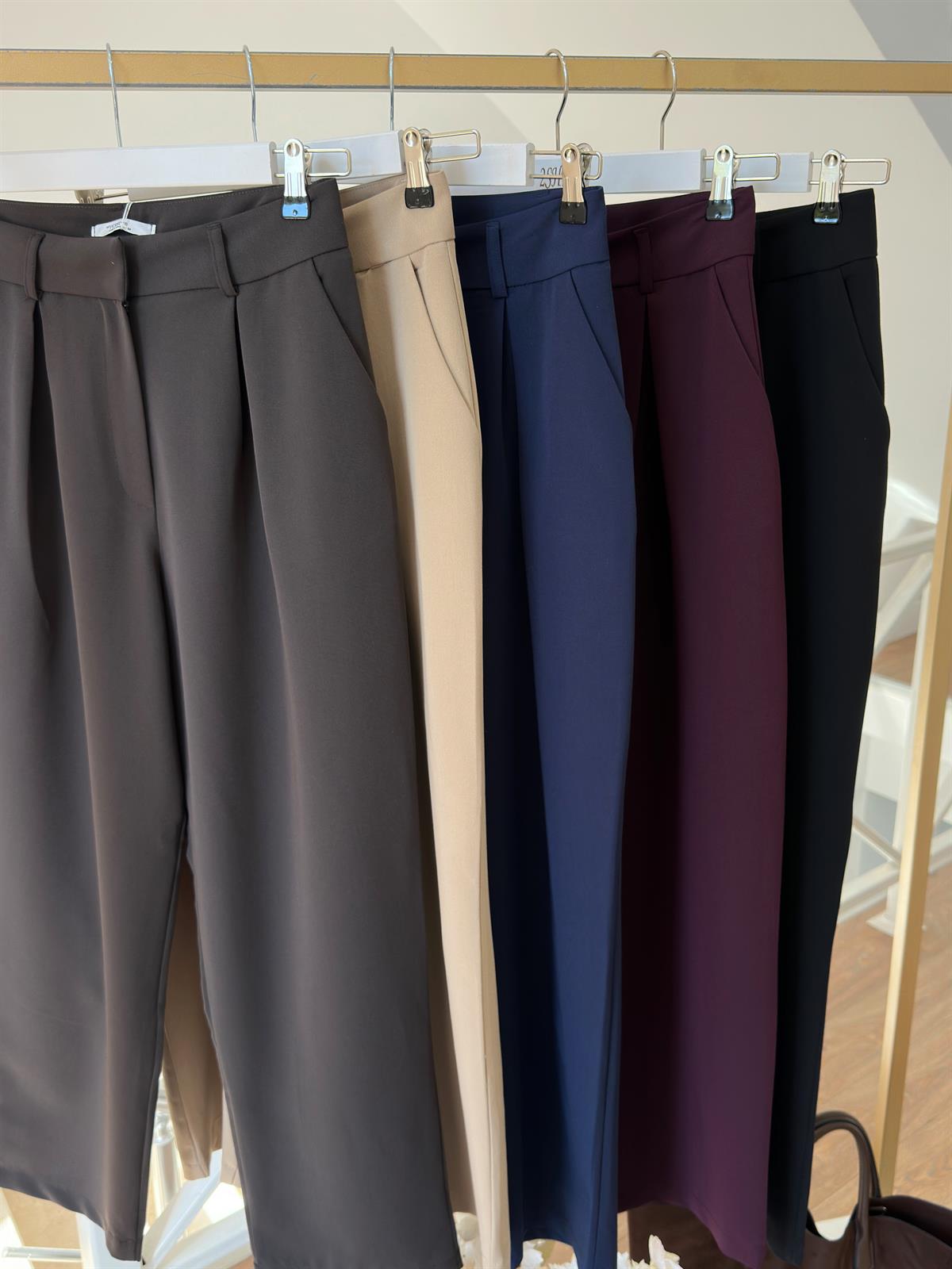 Çift Pile Havuç Pantolon - Bordo