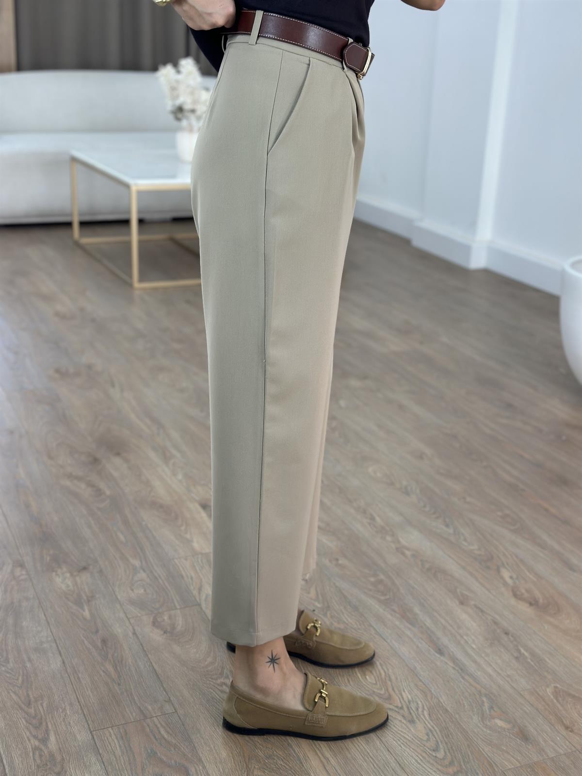 Çift Pile Havuç Pantolon - Camel