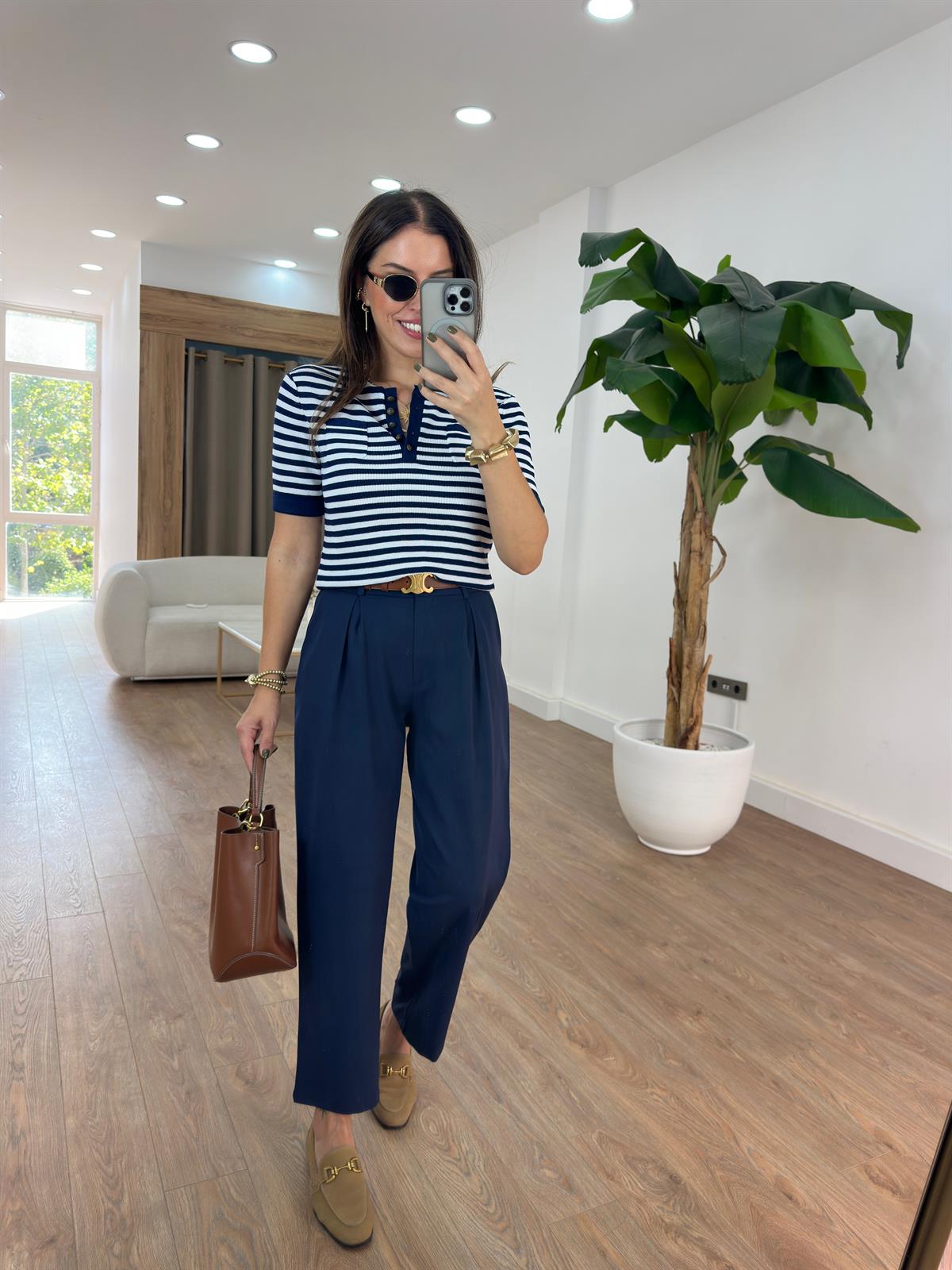 Çift Pile Havuç Pantolon - Lacivert