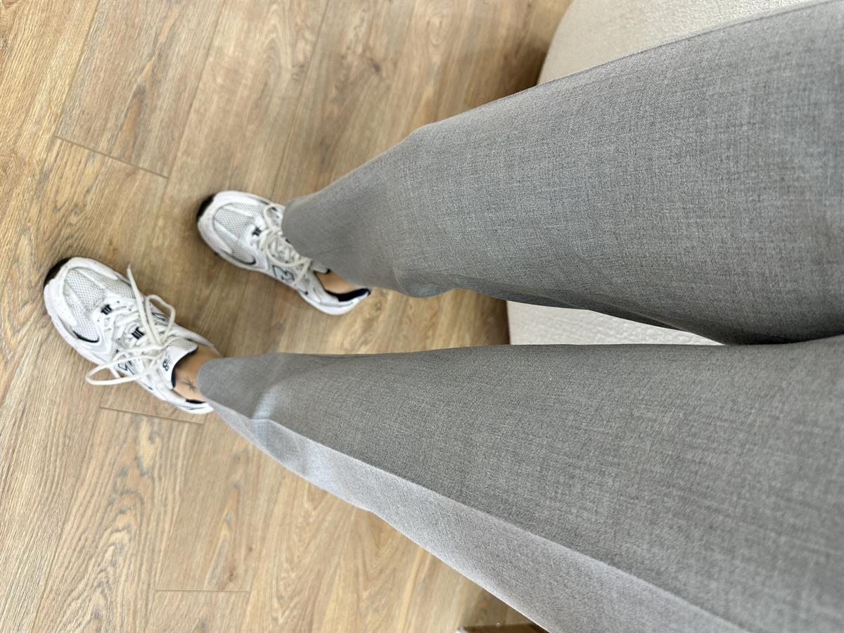 Çift Pileli Havuç Pantolon-Gri