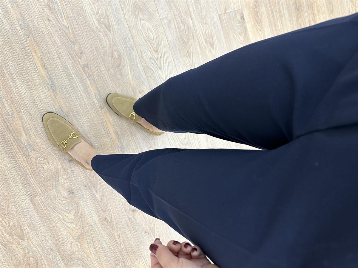 Çift Pileli Havuç Pantolon-Lacivert