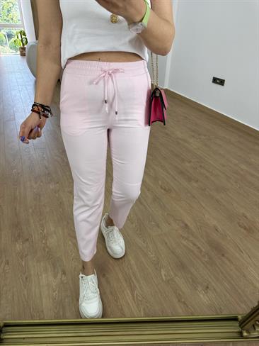 Çımalı Gabardin Pantolon-Pembe