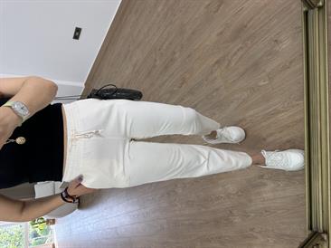 Çımalı Gabardin Pantolon-Ekru