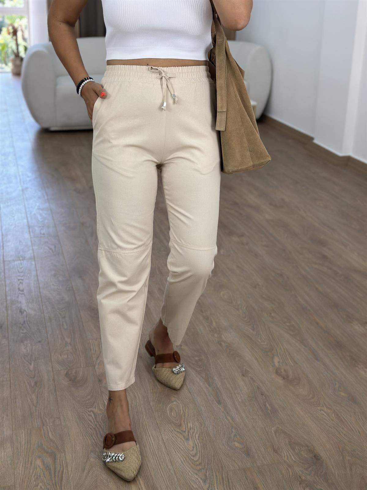 Çımalı Gabardin Pantolon-Taş