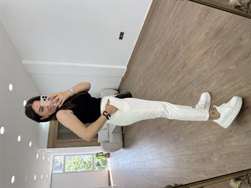 Çımalı Gabardin Pantolon-Ekru