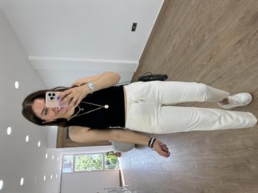 Çımalı Gabardin Pantolon-Ekru