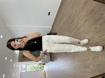 Çımalı Gabardin Pantolon-Ekru