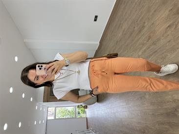 Çımalı Gabardin Pantolon-Turuncu